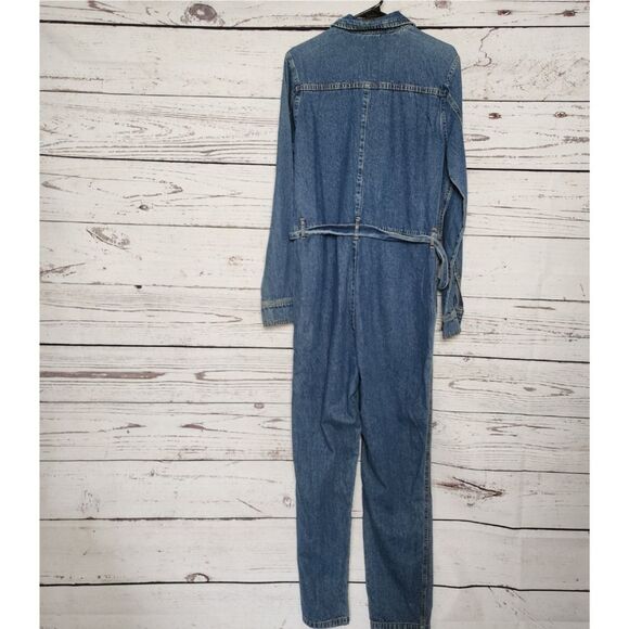 Sunset & Spring Long Sleeve Denim Boilersuit Jumpsuit Medium NWT - Picture 3 of 7